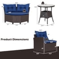 thumbnail image 2 of Gymax 4PCS Wicker Patio Sofa Set Rattan Outdoor Furniture Set w/ Navy Cushions, 2 of 6