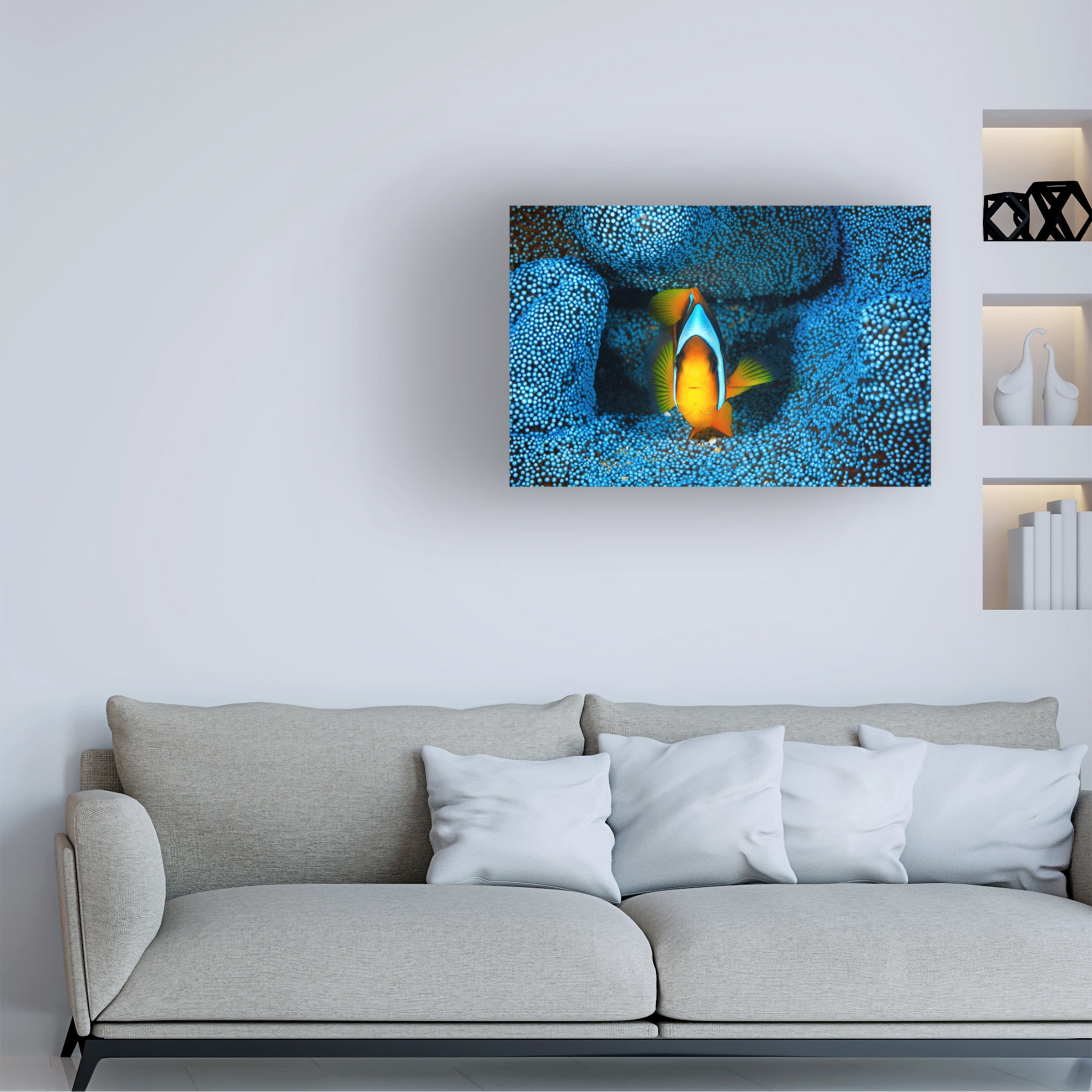 Barathieu Gabriel 'Clownfish In Blue' Canvas Art