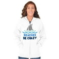 thumbnail image 4 of Beaches Be Crazy Funny Swimming Shark Unisex Fleece Graphic Zip Up Hoodie Brisco Brands 4X, 4 of 5
