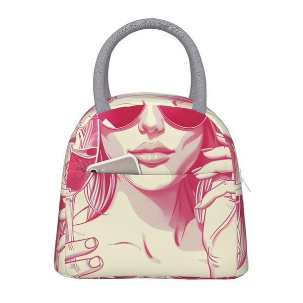 Balery Ace Of Diamonds Lady Bolsa de Almuerzo para Mujeres, Caja de Almuerzo, Bolsa de Almuerzo Pequeña Impermeable, Tote de Almuerzo Reutilizable con Gran Capacidad