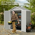 thumbnail image 4 of 6x4 FT Resin Storage Shed, Lofka Plastic Outdoor Shed  with Heavy Duty Floors, 135.6 cu ft, Colorfast, Side Window, Double Lockable Doors for Garden Backyard, 4 of 9