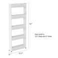 thumbnail image 3 of Lavish Home 5-Tier Slim Rolling Storage Cart with Wheels (White), 3 of 6