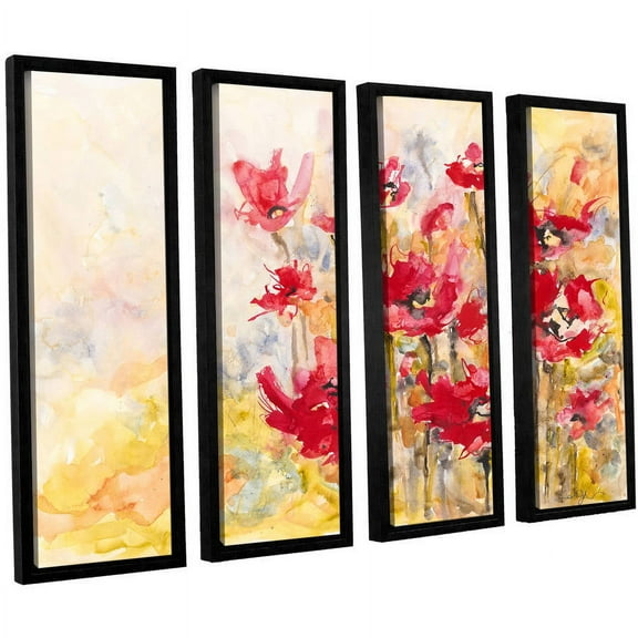 ArtWall Karin Johannesson "Wildflowers II" 4-Piece Floater Framed Canvas Set