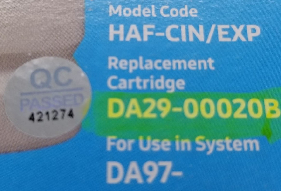 Open Box New OEM Replacement for Samsung Refrigerator Water Filter DA29-00020B