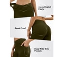 thumbnail image 6 of Women Flare Leggings Crossover Yoga Pants Tummy Control High Waisted Wide Leg Pants Petite Stretchy Casual Sweatpants, 6 of 6