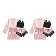 thumbnail image 1 of tssuouriy Ensemble de Pyjamas Respirant et Confortable pour Femmes Dormir dans le Style Pyjamas de Nuit pour Femmes Rose XL 2Set, 1 of 6