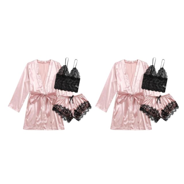 tssuouriy Ensemble de Pyjamas Respirant et Confortable pour Femmes Dormir dans le Style Pyjamas de Nuit pour Femmes Rose XL 2Set