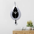 thumbnail image 4 of Horloge Murale à Pendule, Horloge Murale Décorative en Verre, Horloges d'École à Piles, Horloge Murale Décorative pour Salon, Bureau, 4 of 8