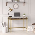 thumbnail image 3 of Evelyn&Zoe Mid-Century Modern 36" Wide Brass/Walnut Home Office, 3 of 7