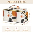 thumbnail image 4 of FORMRS Makeup Bag Travel Cosmetic Organizer for Women Fold Flat Zipper Pouch with Handle, White Abstract Shapes, 4 of 8