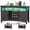 Gray Walnut, variant on SENYUM Upgrade Farmhouse Coffee Bar Cabinet, Liquor Cabinet Bar for Home, Wine Bar Cabinet with LED Lights and Outlets,Wine Cabinet with Storage and Movable Rack