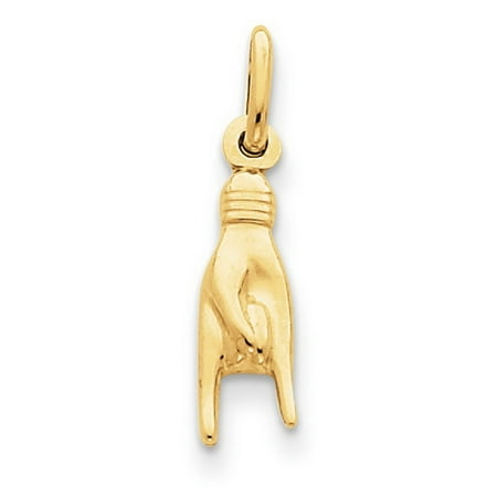 077 Kovacs Pendant - 14k Yellow Gold Good Luck Hand Pendant