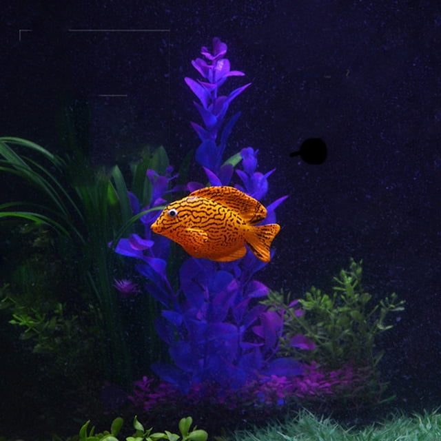 Xihbxyly Pez de Plástico para Acuario, Decoración Flotante de Pez Luchador, Brilla con Luz Actínica, Se Mueve con La Corriente, Se Fija con Línea Invisible, Apto para Agua Dulce y Salada, 7,8 X 2 X 4