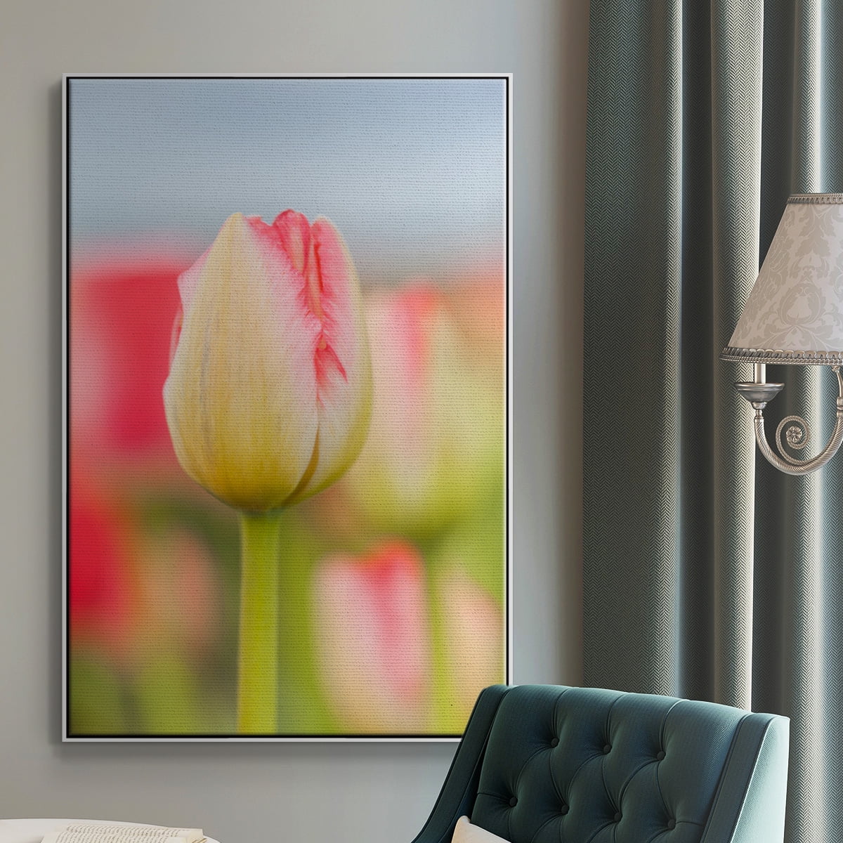 Twotone Tulip Framed Premium Gallery Wrapped Canvas - Ready to Hang