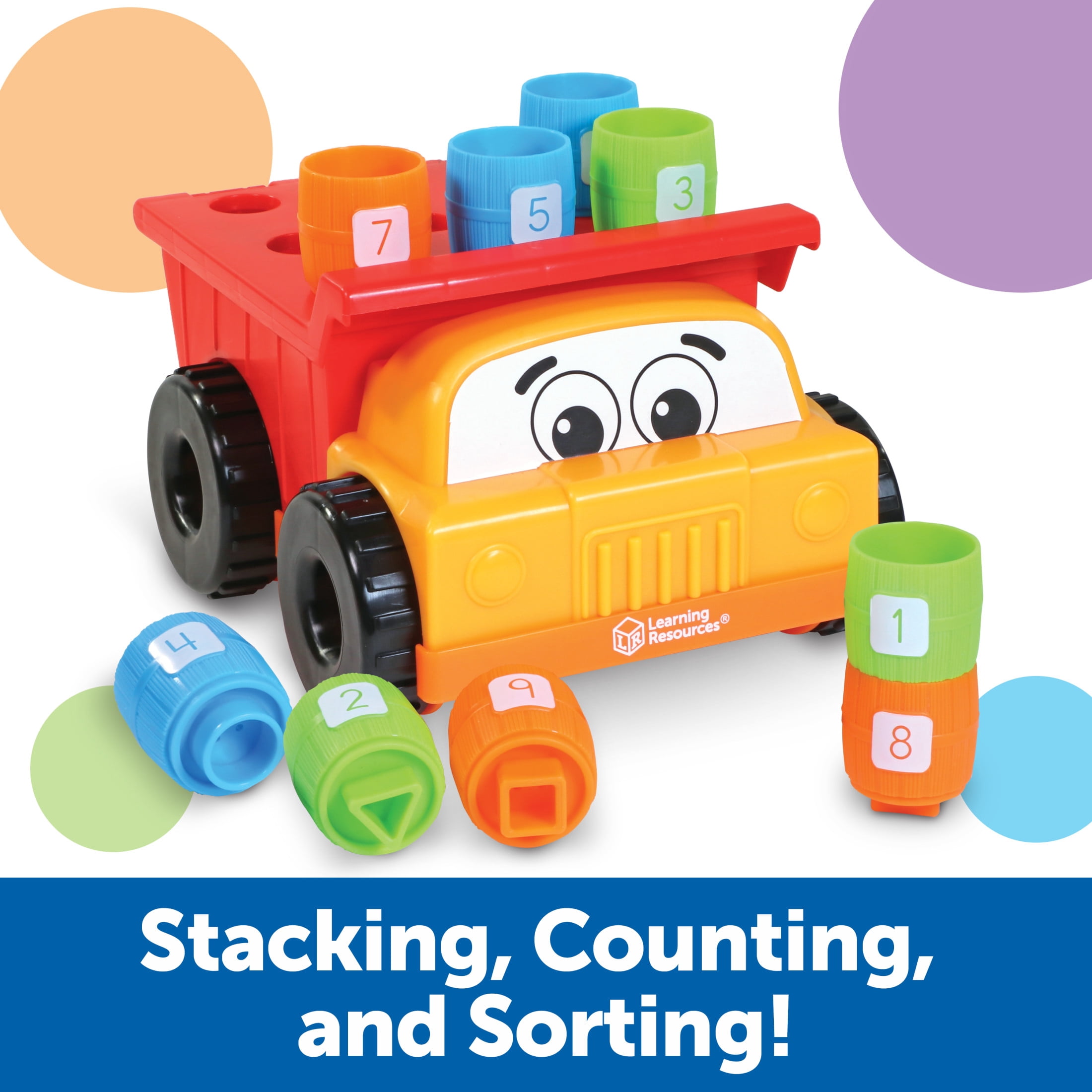 Learning Resources Tony Peg Stacker Dump Truck Toy for Toddlers, 10 Pieces, Ages 18 Months Plus