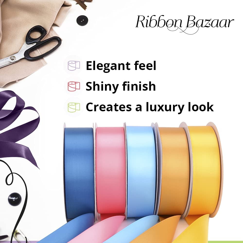 Ribbon Bazaar Double Faced Satin 1-1/2 inch Amethyst 50 yards 100% Polyester Ribbon