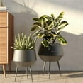 thumbnail image 1 of Huxley Mid Century Modern Planters, Black - Set of 2, 1 of 1