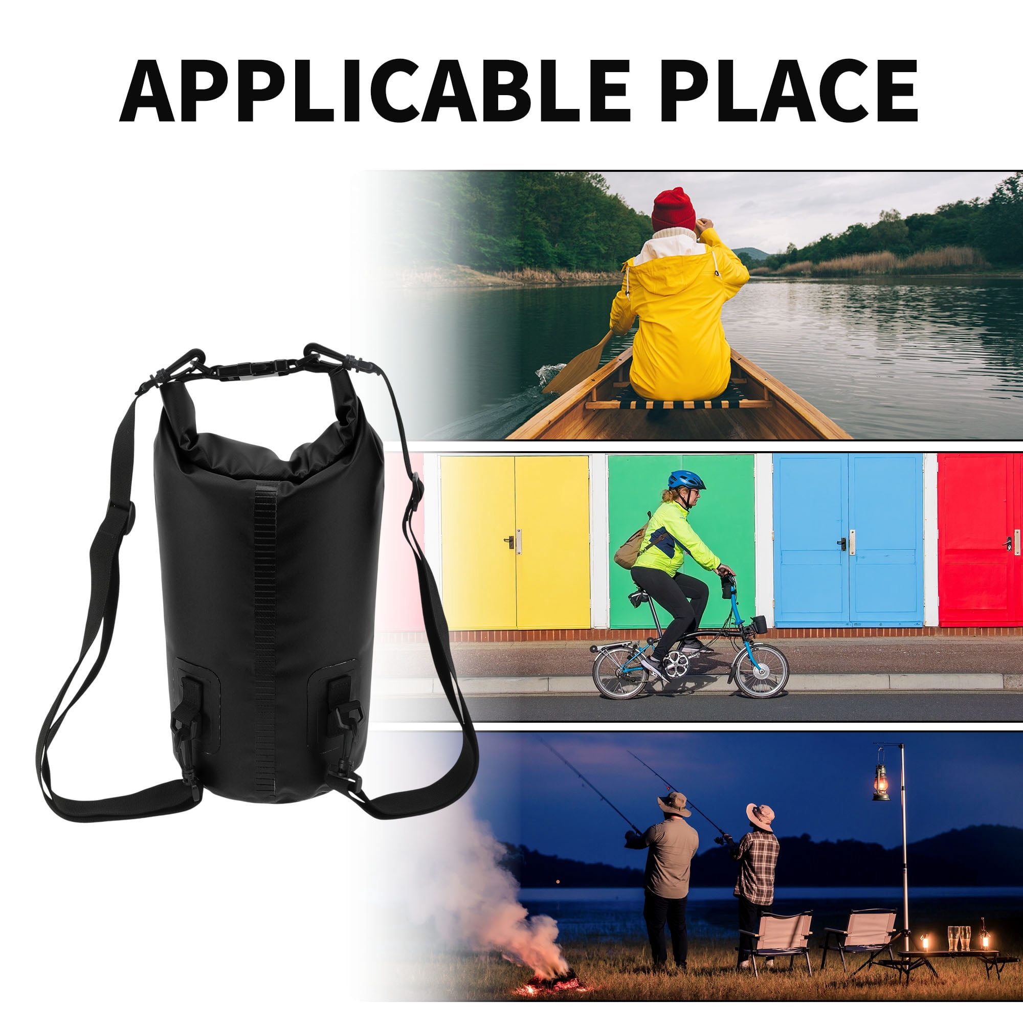 Unique Bargains Durable Waterproof Dry Bag Deep Black
