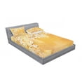thumbnail image 3 of Asian Bedding Set with Sheet & Covers, Japanese Cherry Blossom Sakura Tree Branches Blooms Artwork, Printed Bedroom Decor 2 Shams, 4 Sizes, Marigold and Cream, by Ambesonne, 3 of 3