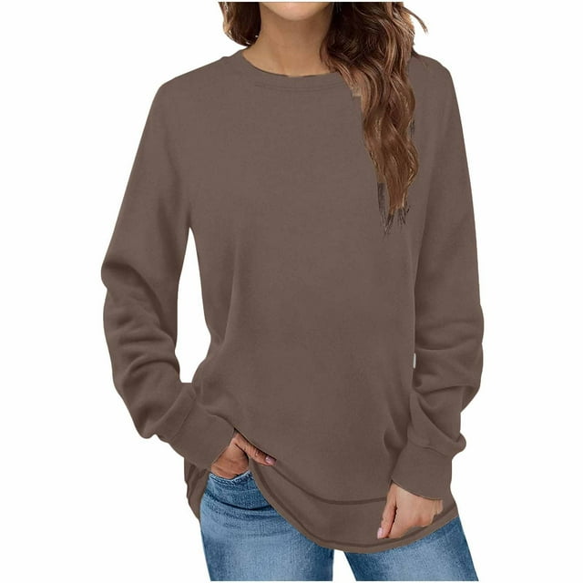 LSLJS Longues Chandail à Manches pour Femmes, T-Shirts Décontractés, Blouses, Chandails en Molleton, Hauts
