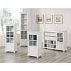 Altra Furniture Reese Park Storage Cabinet with 4 Fabric Bins and Glass Door, White