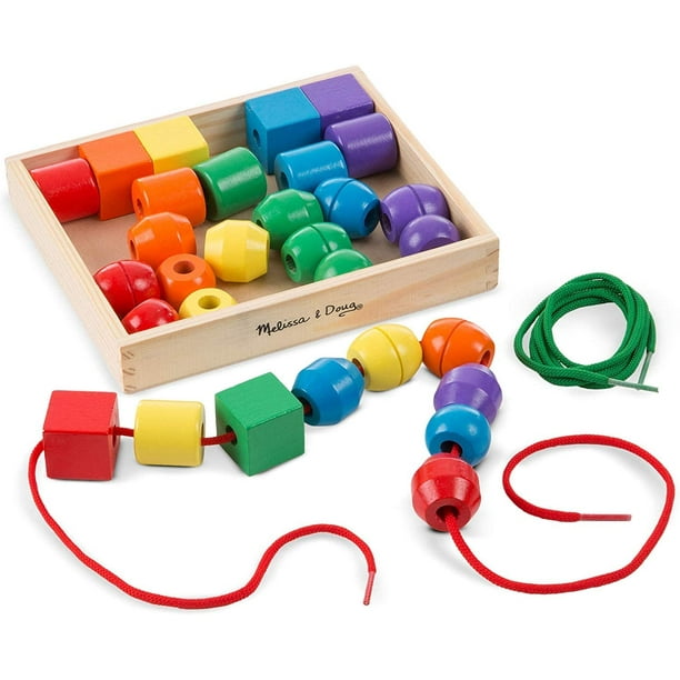 Set de 30 Cuentas Primarios Melissa & Doug MD-1258345 Hecho de Madera Brillantes Infantil