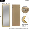 thumbnail image 5 of Full Length Door Mirror 43" x 16" Rectangle Wall Mirror Hanging or Leaning Against Wall for Bedroom Champagne Gold (No Stand), 5 of 6
