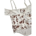 thumbnail image 3 of Floral Bustier Tops Spaghetti Straps Slim Fit Boned Waist Cincher Trendy Party Club Night Out Shapewear White XL, 3 of 7