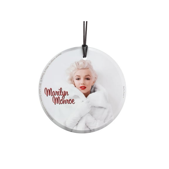 Marilyn Monroe (White Fur Coat) StarFire Prints™ Hanging Glass Print