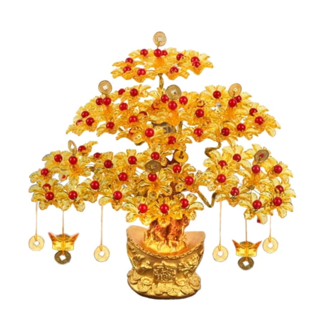 Estatua del árbol del dinero, figura de Feng Shui, escultura china para la buena suerte. Estilo C