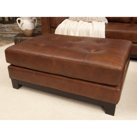 Element Top - Elements Corsario Top Grain Leather Cocktail Ottoman - Bourbon