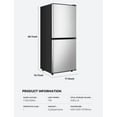 thumbnail image 5 of 4.2 Cu.Ft Compact Refrigerator Double Door Mini Fridge with 2.3 Cu ft Freezer, Ultra Quiet, Mini Refrigerator for Dorm, Bedroom, Office, Silvery, 5 of 6