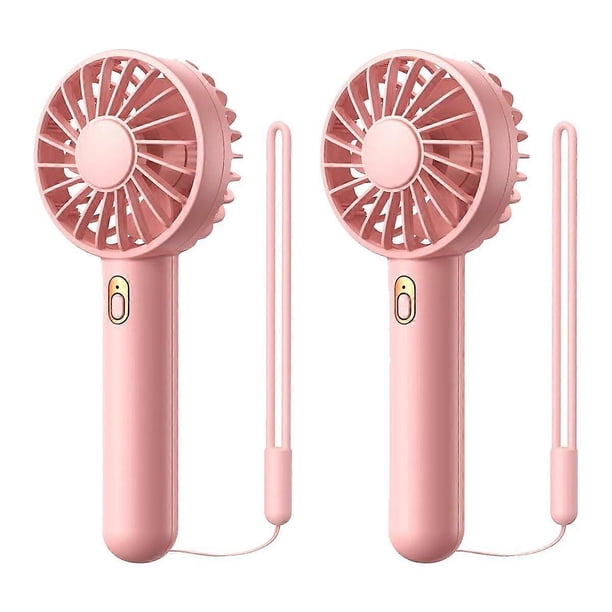 2PCS Mini Portable Fan, USB Rechargeable Handheld Fan 3 Speed Personal Small Desk Fan for Women Travel Indoor Outdoor