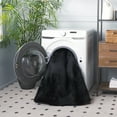 thumbnail image 4 of SAFAVIEH Faux Rabbit Fur Daven Solid Area Rug, Black, 4' x 6', 4 of 13