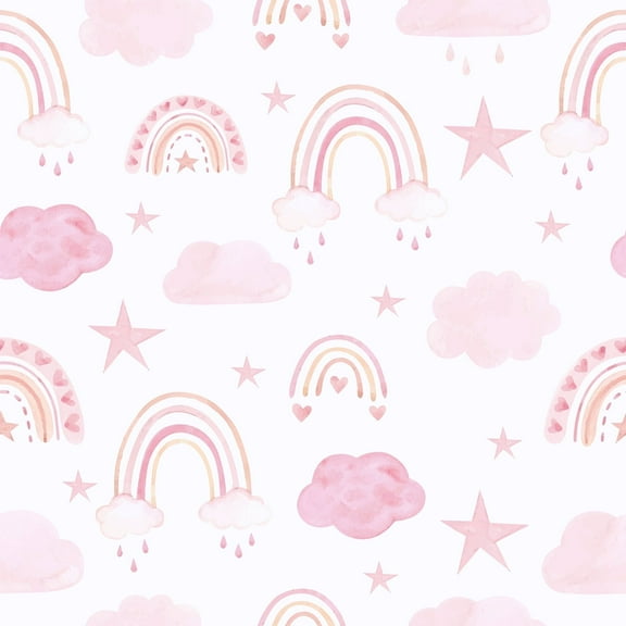 CHIHUT Pink Rainbow Peel and Stick Contact Paper for Cabinet Boho Cute Rainbow Wallpaper for Countertops Waterproof Self Adhesive Wall Paper Removable Roll for Shelevs Playroom 17.7”x100”