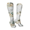 thumbnail image 3 of Honeii Pumpkin And White Marble Print Calf Socks Sports Socks Seamless Toe, Trouser Socks,Knee High Long Socks for Women and Men-One Size, 3 of 8