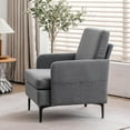 thumbnail image 5 of Ktaxon Fabric Arm Chair, Modern Club Chairs with Side Bags, Mid Century Accent Chair for Living Room Bed Room Dark Gray, 5 of 11
