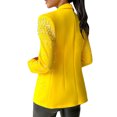 thumbnail image 5 of TKLPEHG Women's Blazers Long Sleeve Lapel Bubble Bead Lapel Suit Open Front Work Office Coats with Pockets (Yellow,L), 5 of 8