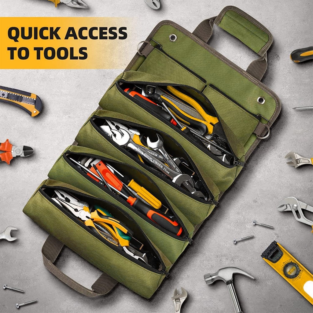 Hardware Tool Wrap Rolled Waterproof Storage Bag Pliers Wrench Organizer Bucket
