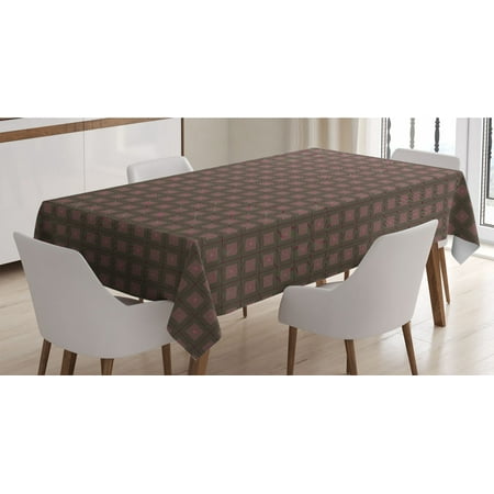 

Abstract Tablecloth Contemporary Geometric Pop Art Style Concentric Symmetric Squares Rectangle Satin Table Cover for Dining Room and Kitchen 60 X 84 Dark Magenta and Fern Green by Ambesonne