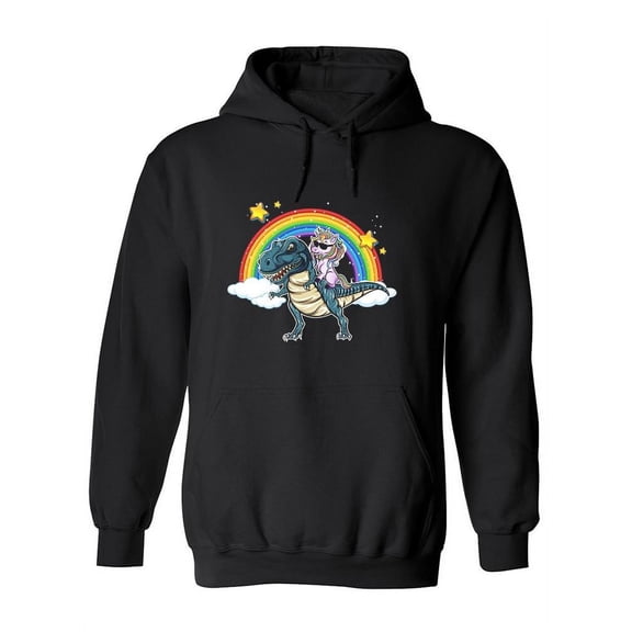 Unicorn Riding A T-rex Hoodie Women -Image by Shutterstock, Female Medium
