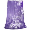 thumbnail image 2 of Honeii Snowflakes Print Fleece Blanket - Throw Blanket for Bed, Sofa, Couch, Camping, and Travel , Microplush Ultra Soft Warm Blanket-80"x60", 2 of 7