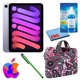 thumbnail image 1 of Paquete Apple iPad Mini 6 (2021, 256 GB, Wi-Fi + Cellular, morado) (MK8K3LL/A) con funda con cremallera de cachemira negra + kit de limpieza de pantalla (reacondicionado), 1 of 9