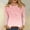 Pink womens tops 01, variant on USSUMA Summer Tops For Women Trendy Women's 3/4 Sleeve Shirts Sunflower Print Round Neck Loose Tops Comfy Soft Blouses Summer Casual Pullover