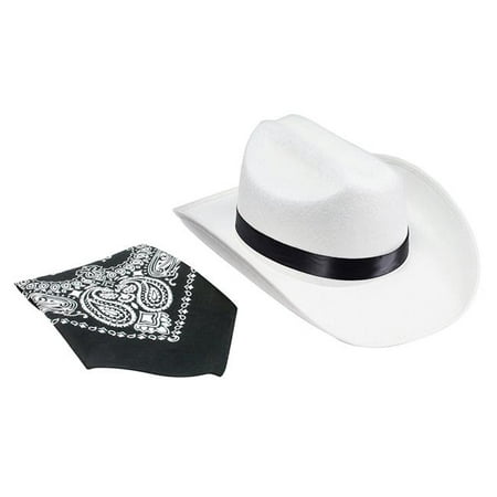 Junior Cowboy Hat & Bandanna, White