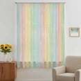 thumbnail image 3 of Colorful Striped Sheer Curtains 84 Inches Long, Farmhouse Vertical Striped Burlap Rustic Light Filering Curtains, Breathable Simi Curtain Privacy Drapes for Living Room Bedroom Window Treatment, 3 of 9