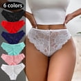 thumbnail image 2 of Qingpeng Womens Floral Lace Briefs Cotton Crotch Lightweight Breathable Bow Detail Underwear Size S-XL, 2 of 6