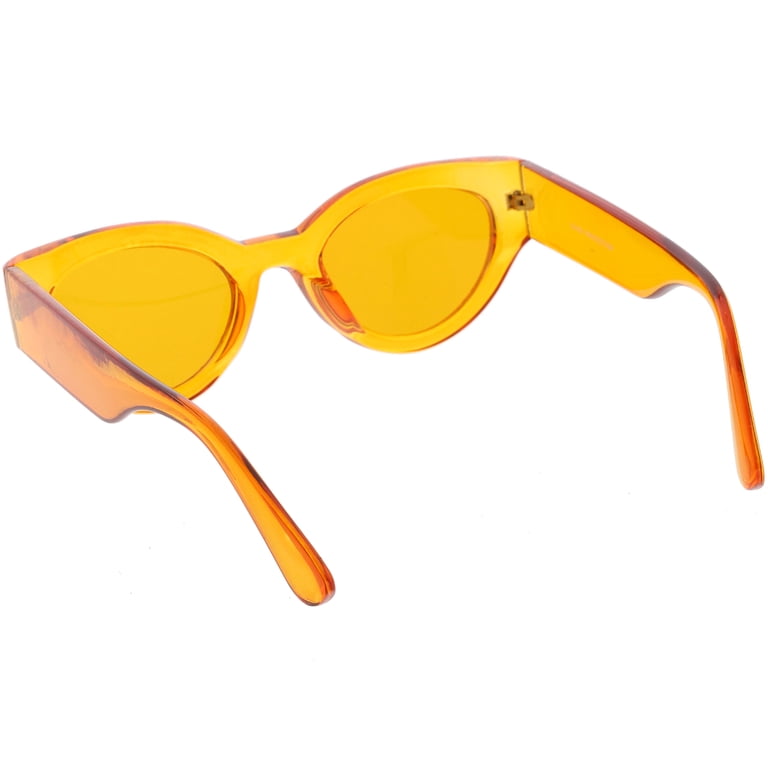 Bold Translucent Thick Cat Eye Sunglasses Color Tinted Oval  display picture 1