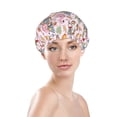 thumbnail image 2 of KLL Hello Summer With Gnome Pattern Shower Cap & Bath Cap for Women,Reversible Oversized Waterproof Shower Caps for all Hair Lengths,Elastic Reusable Bathing Hair Cap, 2 of 7