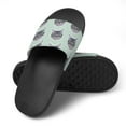 thumbnail image 4 of GZHJMY Stylish Slides for Women Men, Grey Cat Faces White Contour Soft Flexible Slip-on Sandals Slippers, 4 of 7